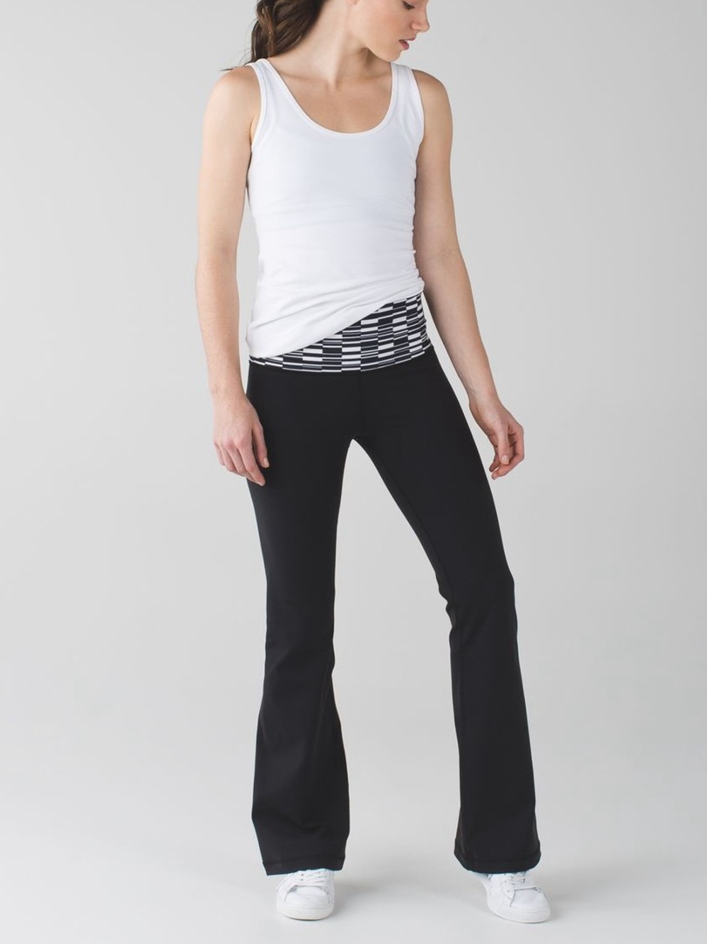 Lululemon Groove Pant III Regular (Full on Luon) Black & White Women Size 12 NWT